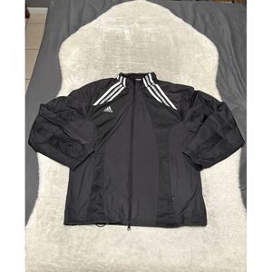 Adidas Y2K Zip Up Windbreaker Track Jacket Size Small Black Climalite‎